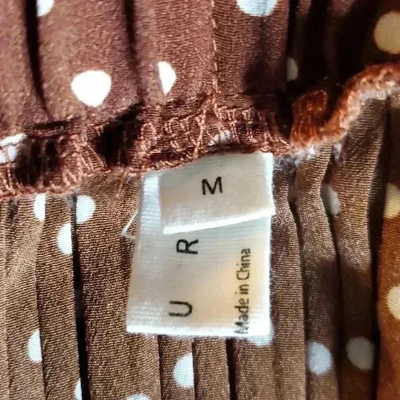 Exlura Polka Dot Pleated Midi Skirt w/ Pockets sz M - Picture 6 of 9